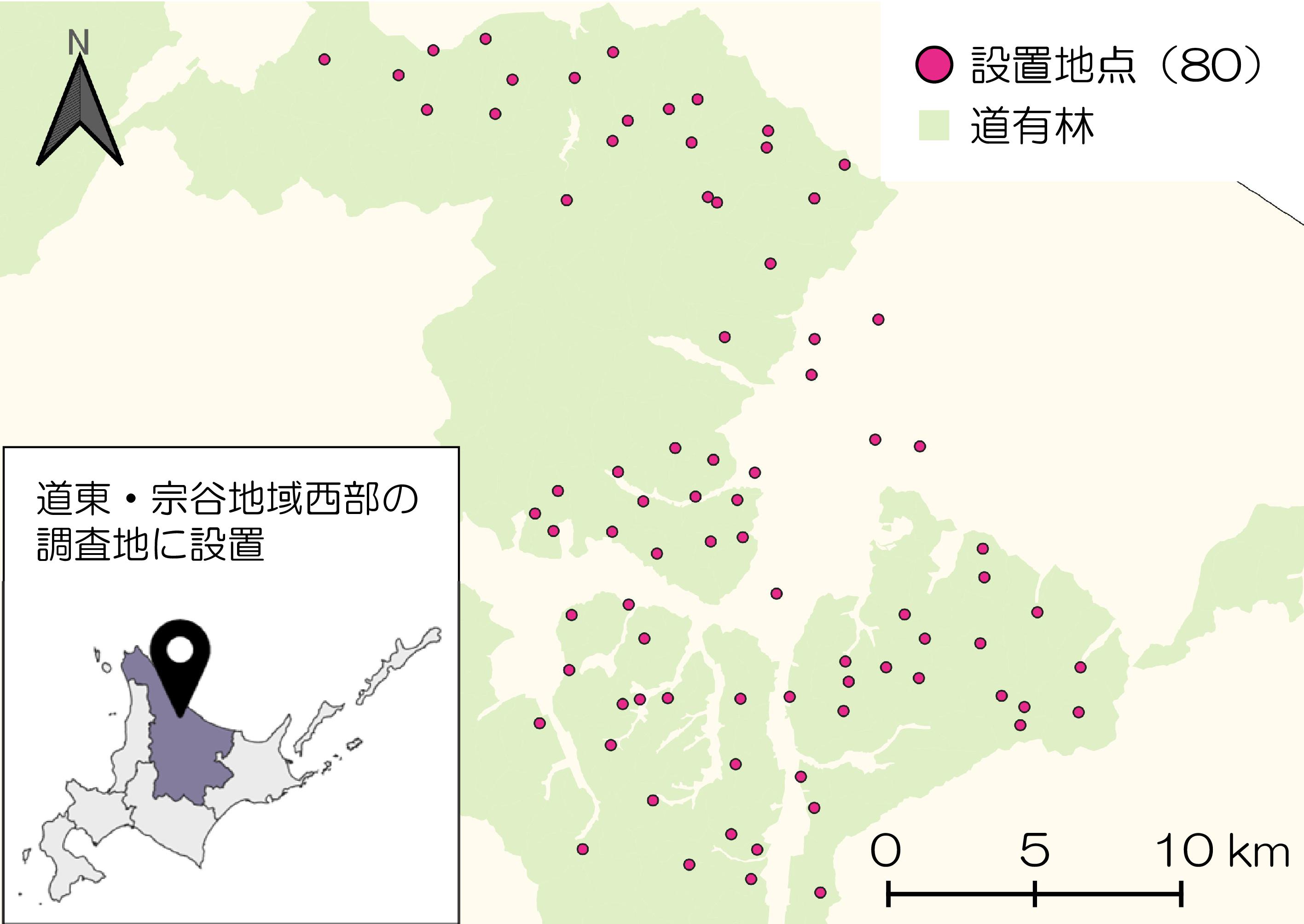 図2 ヘア・トラップの設置地点(2021年度)